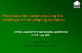 Food security: deconstructing the challenge for developing ...