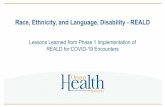 Race, Ethnicity, and Language, Disability - REALD