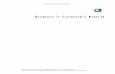 Hysteresis in Ferroelectric Material
