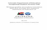 Colorado Department of Education Exceptional Student ...