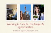 Working in Canada: challenges & opportunities