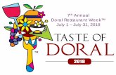 7th Annual Doral Restaurant Week™ July 1 – July 31, 2018