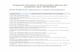 Proposals of topics of dissertation theses for academic ...