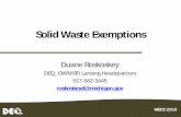 Solid Waste Exemptions - Michigan
