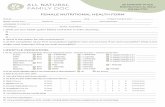 FEMALE NUTRITIONAL HEALTH FORM - All Natural Family Doc