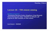 Lecture 18 – TIR remote sensing