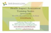 Health Impact Assessment Training Series