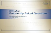COLAs - Frequently Asked Questions