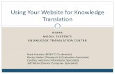 Using Your Website for Knowledge Translation
