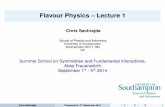 Flavour Physics Lecture 1