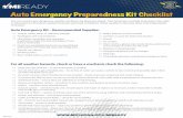 Auto Emergency Preparedness Kit Checklist