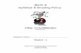 Math 8 Syllabus & Grading Policy