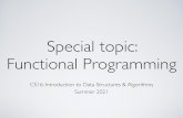 Special topic: Functional Programming