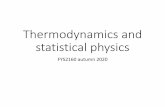 Thermodynamics and statistical physics - UiO