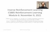 Inverse Reinforcement Learning CS885 Reinforcement ...