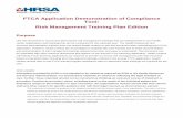 FTCA Application Demonstration of Compliance Tool: Risk ...