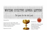 Writing effective appeal letters The quest for the holy grail