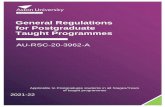 General Regulations for Postgraduate Taught Programmes
