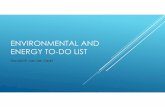 ENVIRONMENTAL AND ENERGY TO-DO LIST