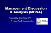 Management Discussion & Analysis (MD&A)
