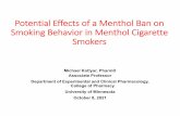of a Menthol Ban on in Menthol Cigarette Smokers