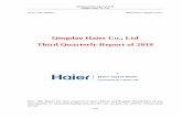Qingdao Haier Co., Ltd Third Quarterly Report of 2018