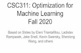 CSC311: Optimization for Machine Learning Fall 2020