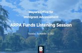 ARPA Listening Session Immigrants Advancement