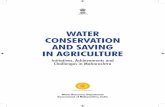 WATER CONSERVATION AND SAVING IN AGRICULTURE