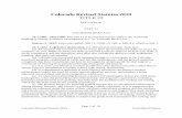 Colorado Revised Statutes 2019 TITLE 22