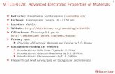 1 MTLE-6120: Advanced Electronic Properties of Materials