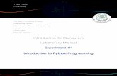 Introduction to Computers Laboratory Manual Experiment #1 ...