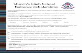 Queen’s High School Entrance Scholarships