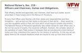 National Bylaw's, Sec. 218 - Officers and Chairmen, Duties ...
