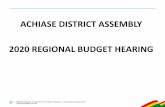 ACHIASE DISTRICT ASSEMBLY 2020 REGIONAL BUDGET HEARING