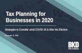 Tax Planning for Businesses in 2020 - BKD
