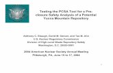 Testing the PSCA Tool for a Pre-Closure Safety Analyses of ...