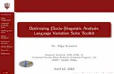Optimizing (Socio-)linguistic Analysis: Language Variation ...