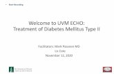 Welcome to UVM ECHO: Treatment of Diabetes Mellitus Type II