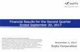 Financial Results for the Second Quarter Ended September ...