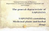 The general characteristic of SAPONINS SAPONINS-containing ...