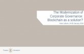 The Modernization of Corporate Governance: Blockchain as a ...