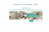 CHIMIE PARISTECH - PSL Syllabus 1st year of the ...