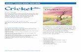 Cricket® Teacher Guide: April 2020