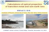Calculations of optical properties of transition metal and ...