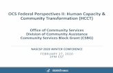 OCS Federal Perspectives II: Human Capacity & Community ...