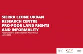 SIERRA LEONE URBAN RESEARCH CENTRE PRO-POOR LAND …