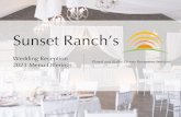 Sunset Ranch Wedding Menu 2021