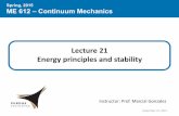 Lecture 21 Energy principles and stability