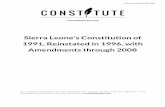 Sierra Leone's Constitution of 1991, Reinstated in 1996 ...
